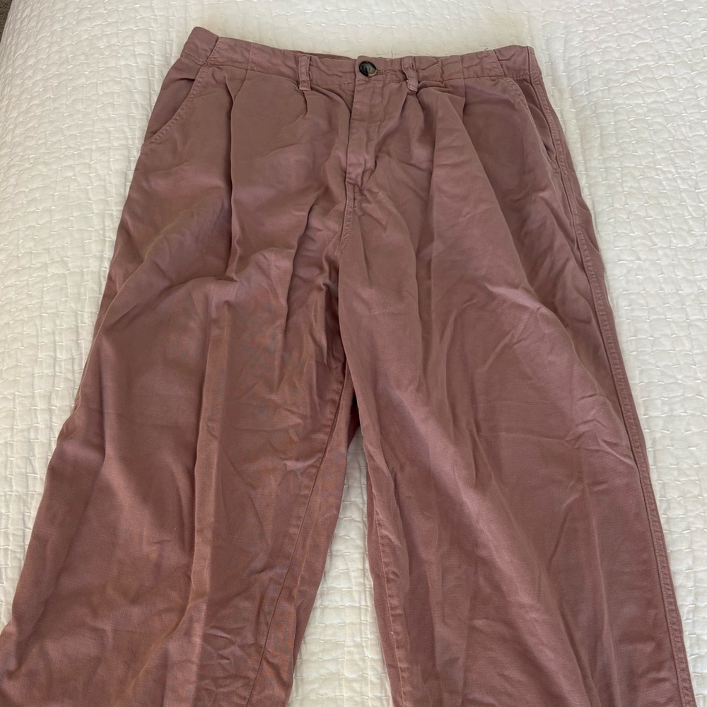 Free People Dusty Rose Cotton Trousers